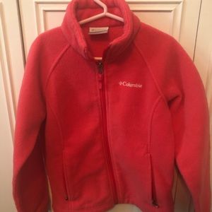Girls Pink Columbia Fleece Jacket size small